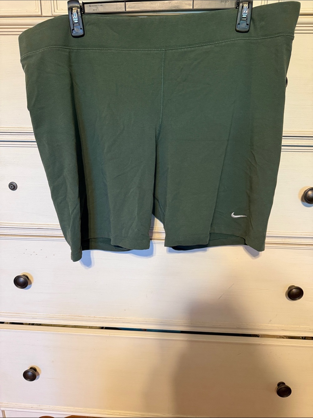 Nike Dark Green Performance Bike Shorts with White Swoosh